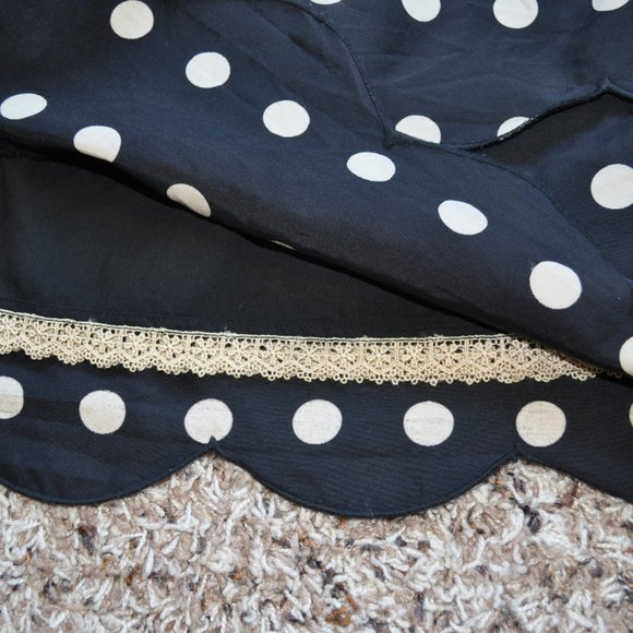 Anthropologie Floreat Black Polka Dot Skirt SZ 0 - Picture 7 of 8